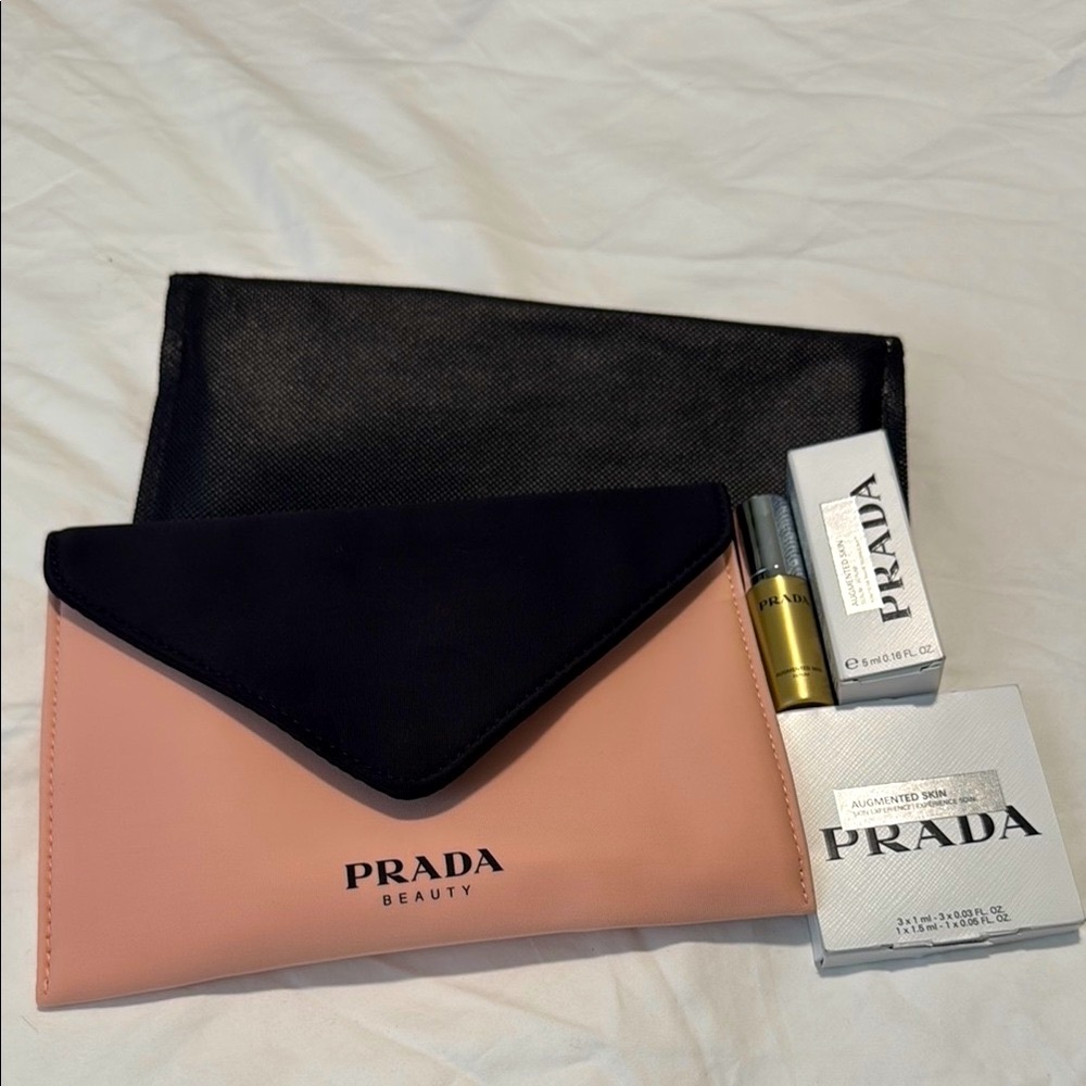 Prada Beauty Pink and Black Pouch